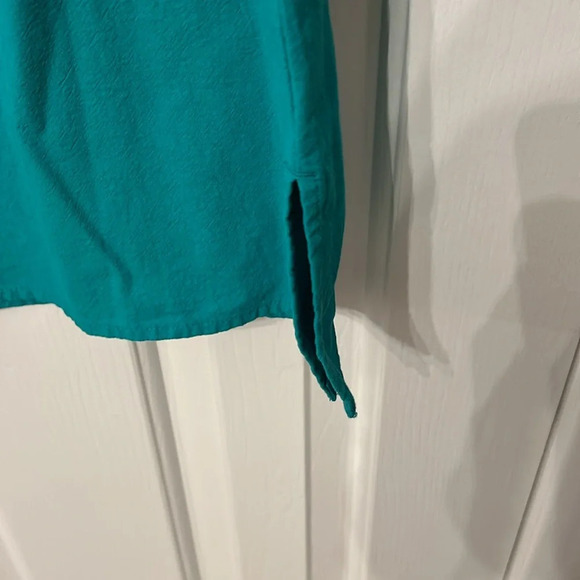 Appleseeds Women’s (S) Turquoise Green Lace Trim Tunic Easy Breezy 3 Qtr Sleeve - Picture 4 of 7